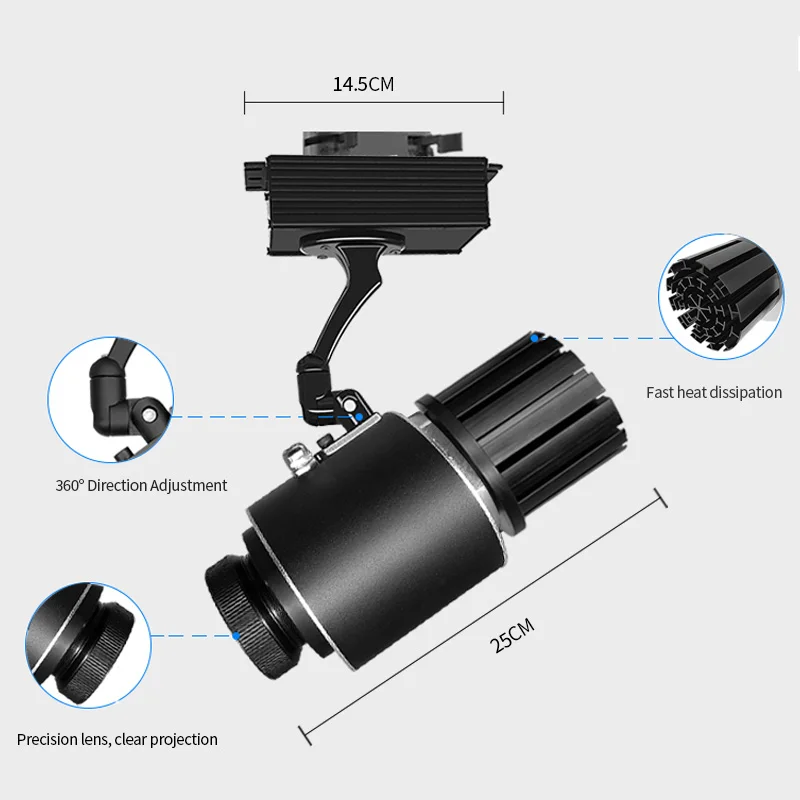 50w rotating advertising HD custom text pattern  table track LED  logo projector lamp