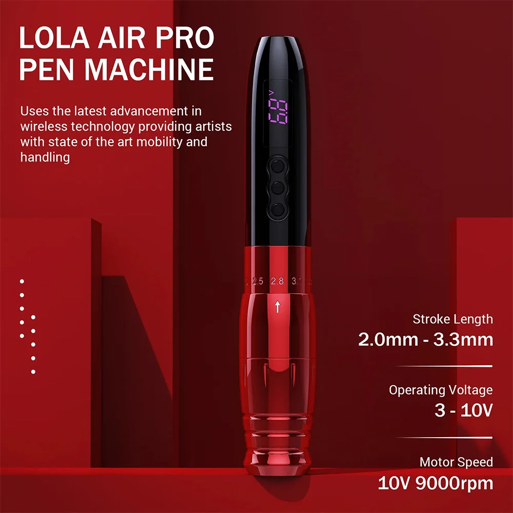 EZ POPU Lola Air Pro 2 Batteries Electric Tattoo Pen Stepless Adjustable Stroke Custom Wireless Permanent Makeup PMU Machine