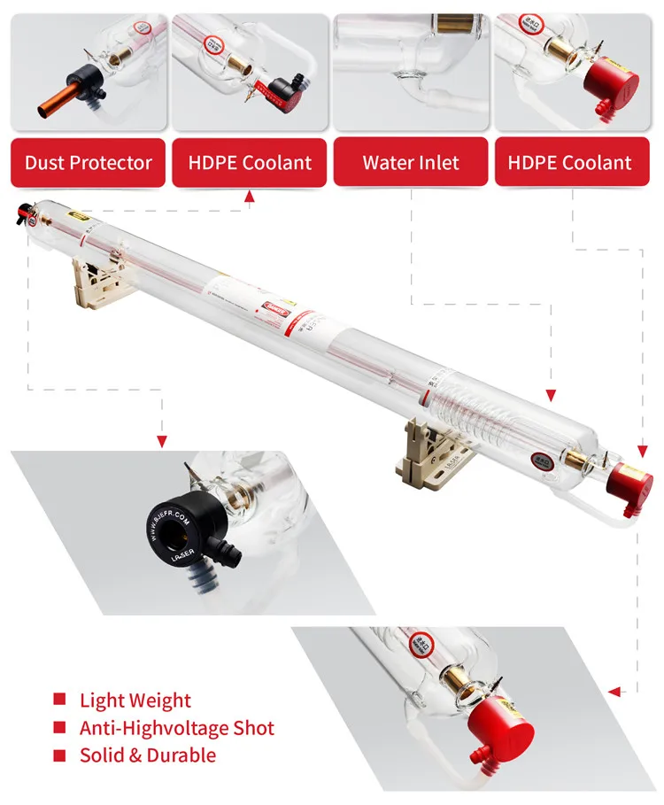 EFR F8 150 w co2 glass laser tube for co2 laser engrave machine