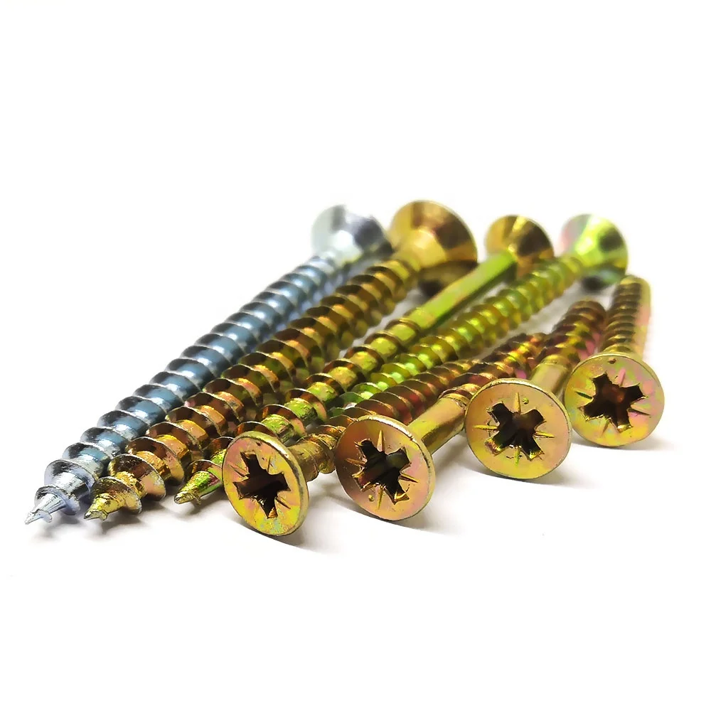 
chipboard screw c1022 anti split wood screws chipboard zinc yellow 