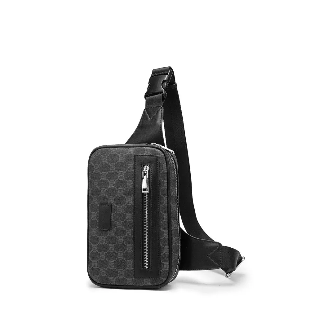 hot sell Fanny Pack Custom pocket waterproof PU Crossbody bag Anti-theft strap bag Motorcycle bike rider chest bag sports