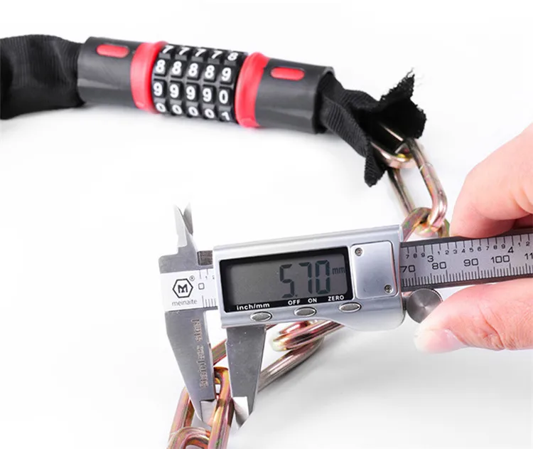 2020 New Design 5 Digit Combination Bike Anti-theft Bicycle Chain Password Lock,Mountain Bike Steel Lock