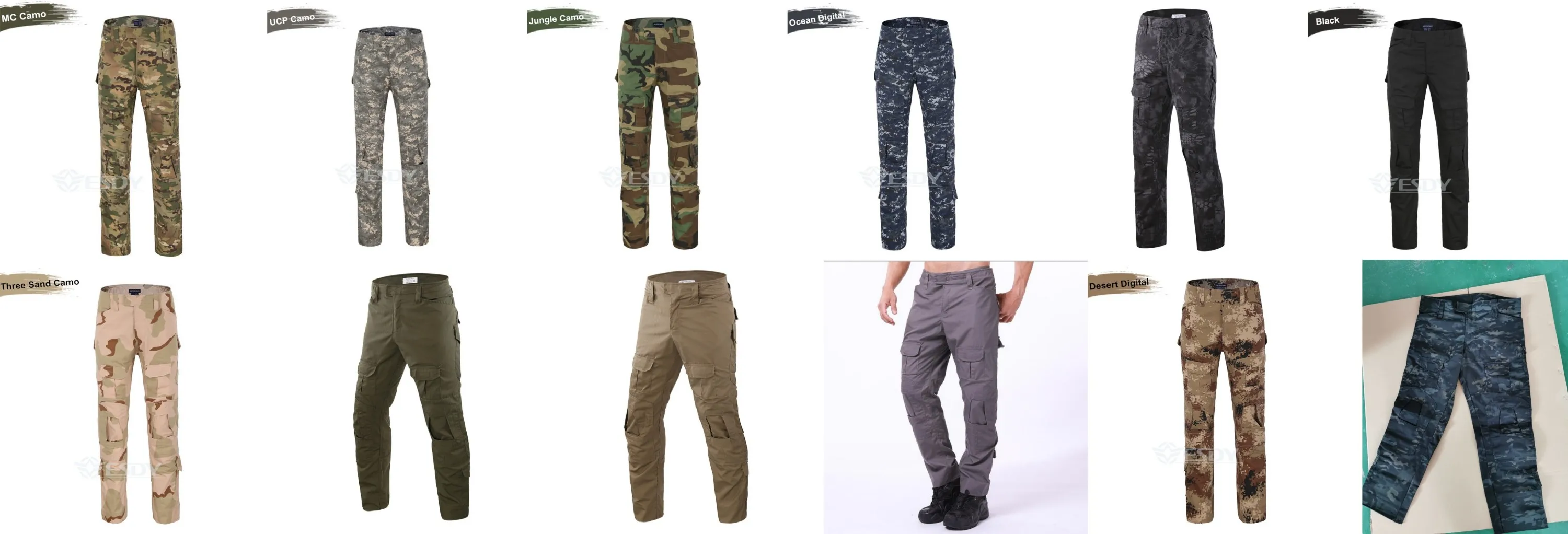 3-sand Camo Tactical Men Hunting Uniform Combat Paintball Frog Pants