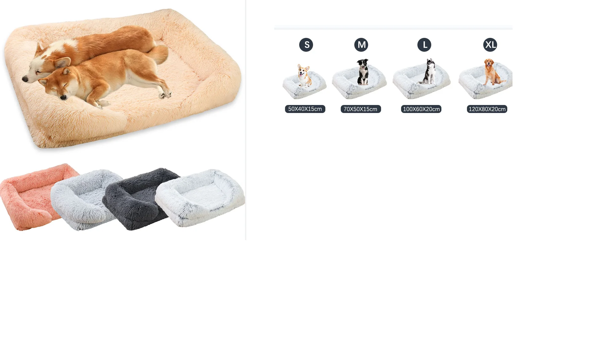Dog Bed Matress High Quality Long Plush Foam Orthopedic Pet Bed House Mat Pat Removable Cushion Sofa for dog cat custom