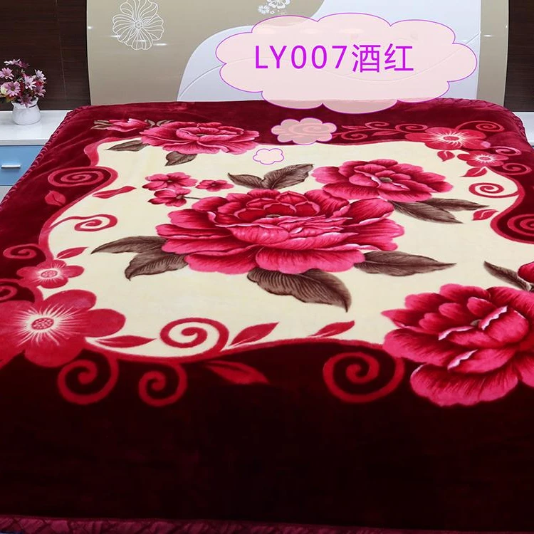 Большая скидка, супер мягкий китайский завод, 1/2 слоев, односторонний/двусторонний тисненый плюшевый флис, ПВХ мешок, картонная упаковка, одеяло raschel