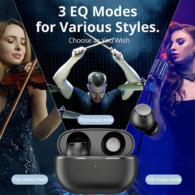 Customized Handsfree Mini 3Eq Anc Enc Earphone Wireless Hifi Sound Dual Device Smart Connection Waterproof Gaming Tws Earbuds