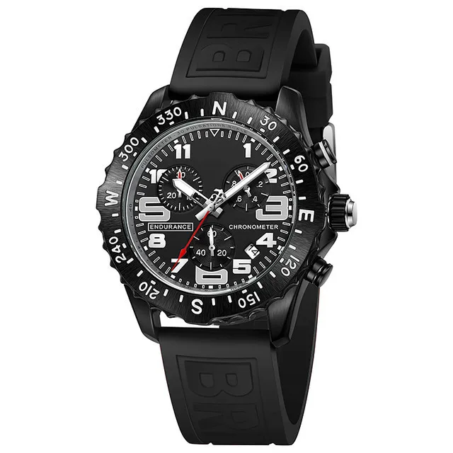Top Brand Luxury Watch Man Quartz Multi-function Chronograph Rubber Sport Wristwatch Reloj Militar
