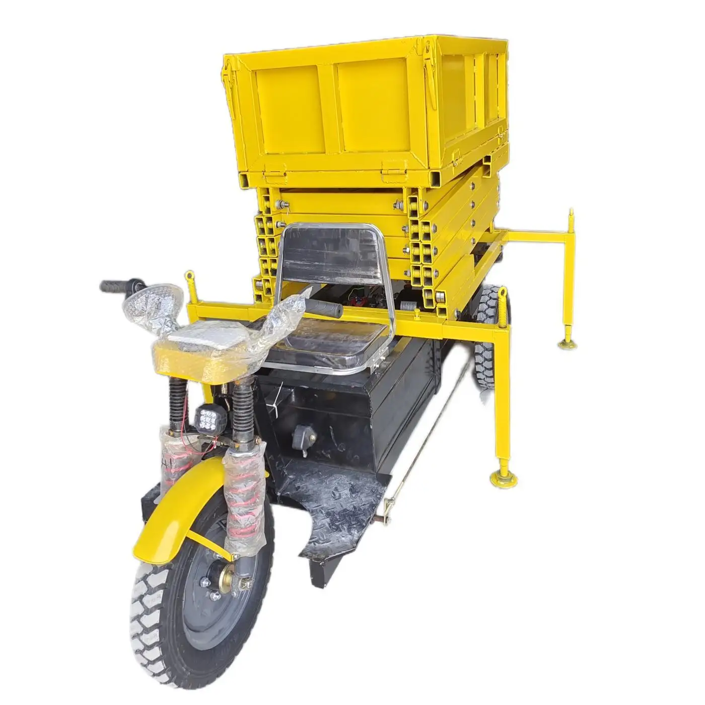 FUHANG  three-door Hydraulic lift Engineering tricycle High 6 M Hydraulic Shear Fork Aerial Lifter Mobile Work Platforms