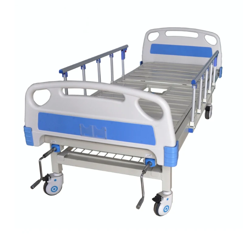 
Price of medical equipment two-function crank manual hospital bed, used in ICU ward, with ABS head and foot board 