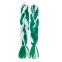 24 Inch 100g Ombre Rainbow Mixed Color Jumbo Braids For Box Braids Heat Resistant Synthetic Braiding Hair