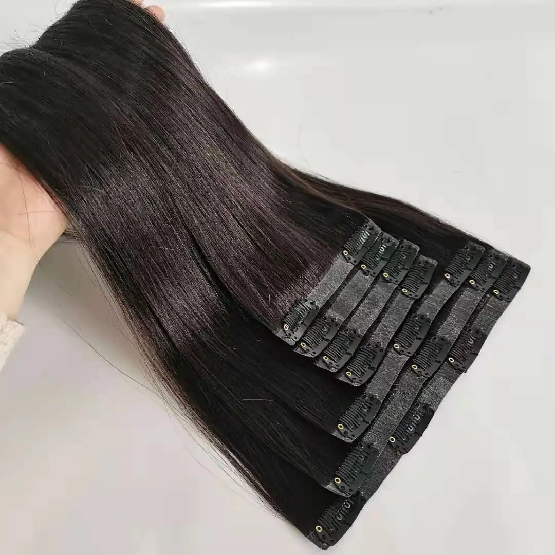 100% Human Hair Extension Clip In Remy Seamless Hair Clip Ins Extensions Wholesale Clip In Hair Extension
