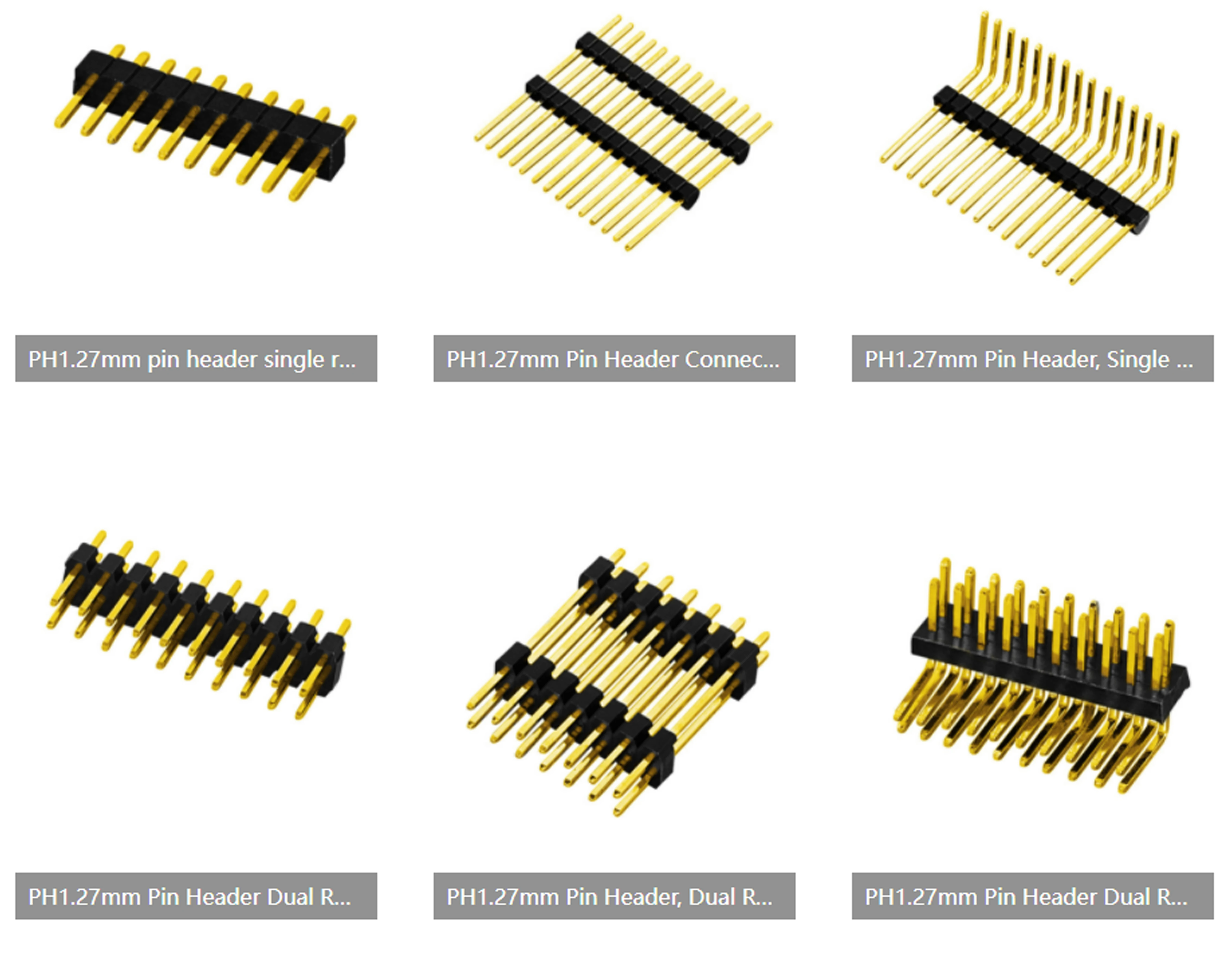 1.27 Pin Headers Male Dual Rows SMT Type 2-40Pins Pitch 1.27mm pin header connector
