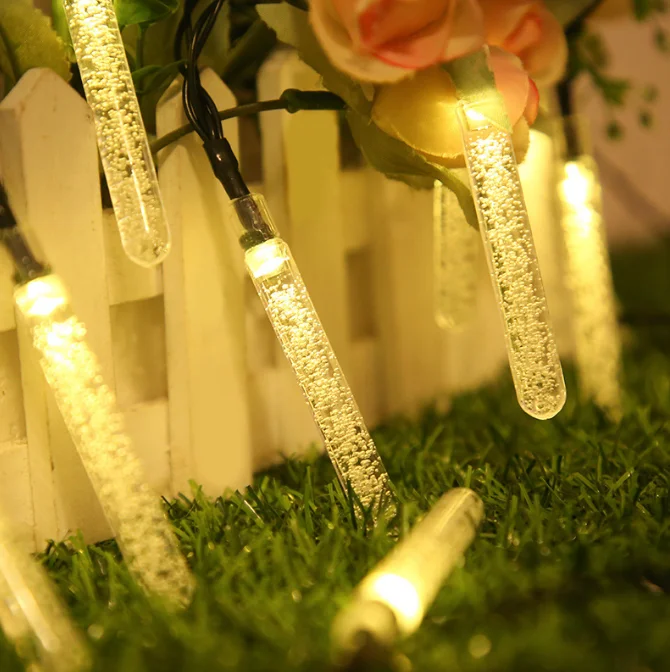 AC200-240V 4W Bubble Stick LED Christmas Light String 10M Plug-in with PVC Transparent Wire