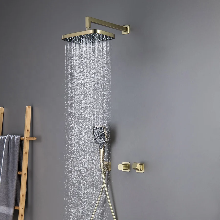 Modern style concealed two function cool square design 10 inch large shower head shower mixer system