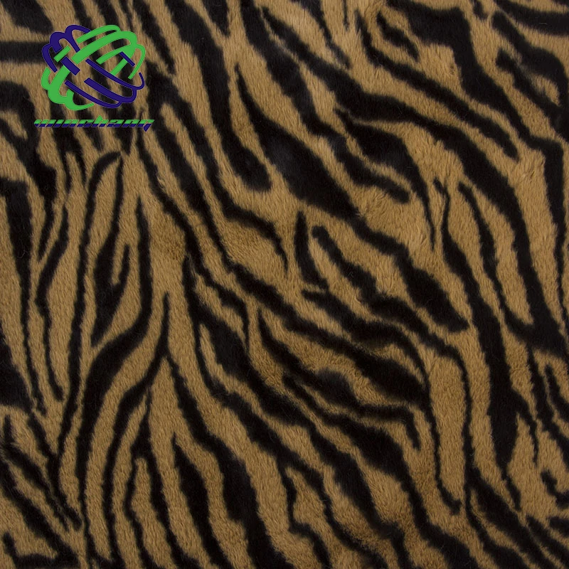 Popular animal zebra print faux rabbit fur fake fur fabric for coat scarf shoes bag blanket