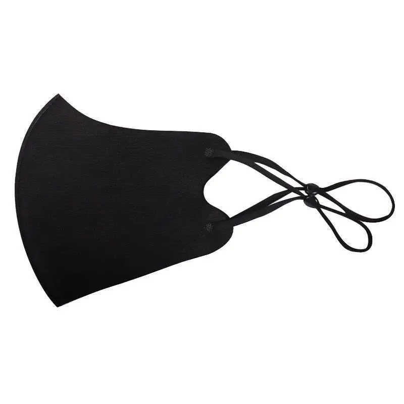 Custom Logo High Quality Washable Cloth Fabric Black Face Mask Adjustable Facemask Adult kids Party Masks