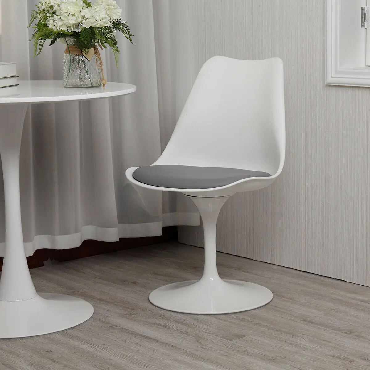 restaurant Furniture pu leather seat white plastic dining chair with iron farme