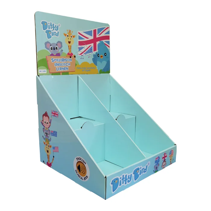 Pop Custom Cardboard Counter Display Stands Shop Design Paper Makeup Display Case/Rack/Shelves