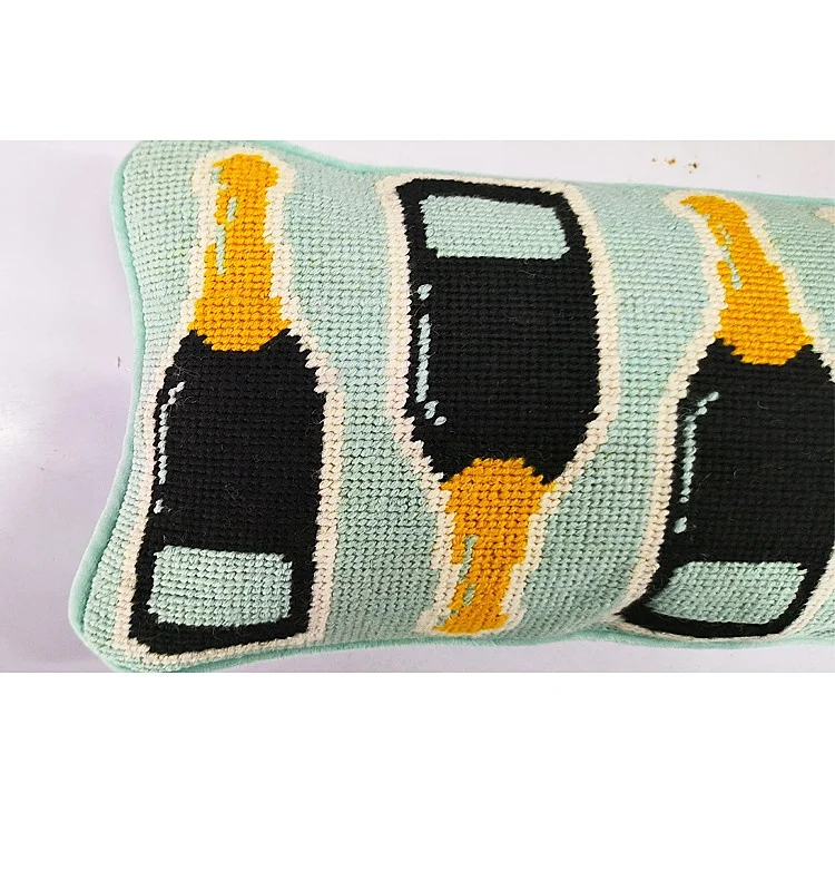 New Fashionable Stylish Wine Bottle Alabama Needlepoint Wool Pillows Cover Embroidery Wholesale Alibaba