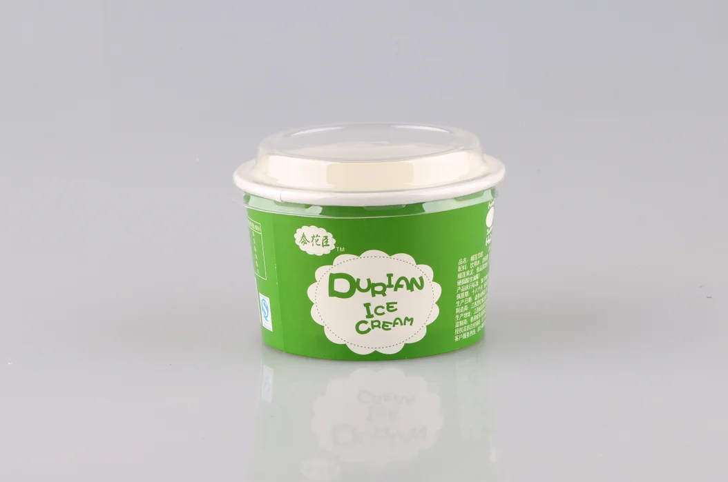 
200ml / 7oz Matte coated paper disposable single wall cup ice cream paper cup with lid 