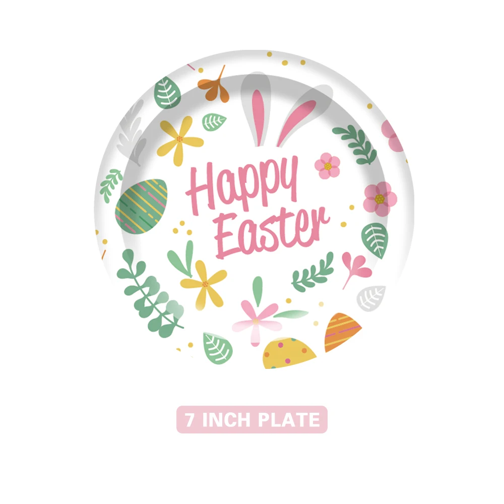 Happy easter rabbit eggs prints party decoration theme supplies
