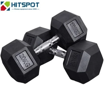 Cheap Gym Rubber Hex Dumbbell 5-100lb 5lb Increament Free Weights