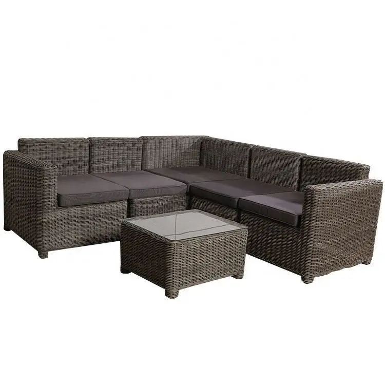 Yinzhou Living L Shape Rattan Patio Furniture Outdoor Furniture Garden Rattan Sofa Set