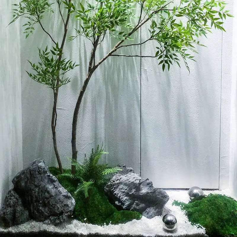 natural wood artificial green Chinese style tree plant landscaping artificial home hotel decoration