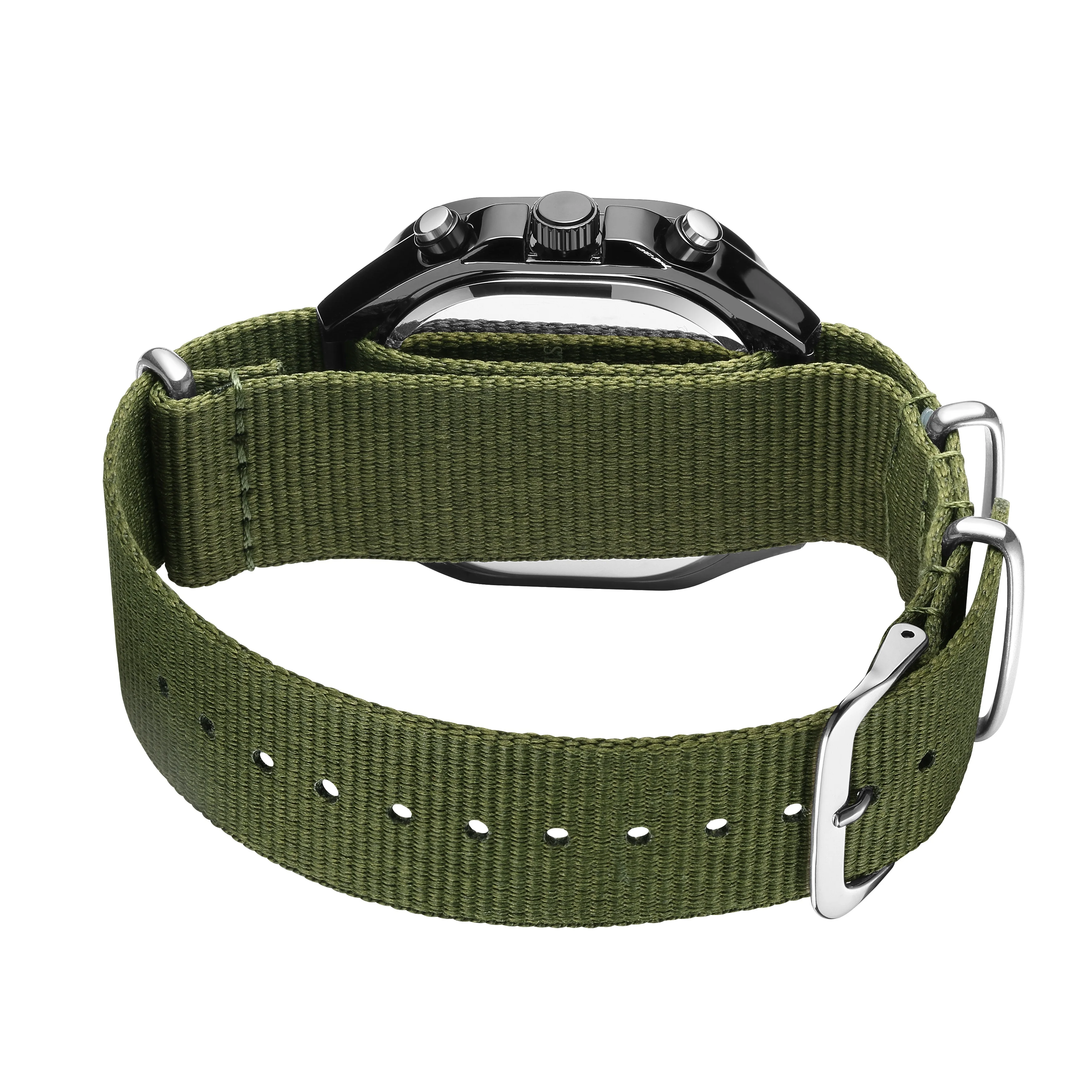 MEGIR 2217 Green Canvas Band Men Quartz Sports Watches Waterproof Man Clock Chronograph Luminous Hands Wristwatch for Men