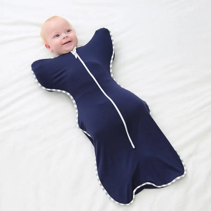 BEIBEIHAPPY Factory Supply Safe Self-Soothing 2.5 Tog Swaddle Blanket Bamboo Sleeping Bag Sleep Sack for 0-9 Months Newborn Baby