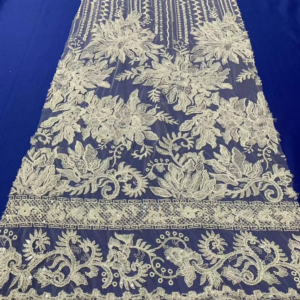 New handmade wedding dress crystal Sequin mesh beaded embroidery Tulle lace fashion dress fabric wholesale sale
