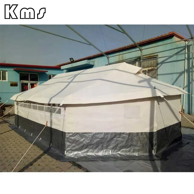 KMS Custom OEM Canvas 6.6x4m White Waterproof Windproof  Tents Used With Ground Sheet Camping Outdoor Tent
