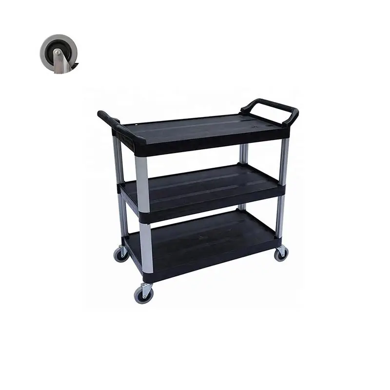 
Hot Sale Storage 3-Tier Metal Black Rolling Storage Cart Suppliers 
