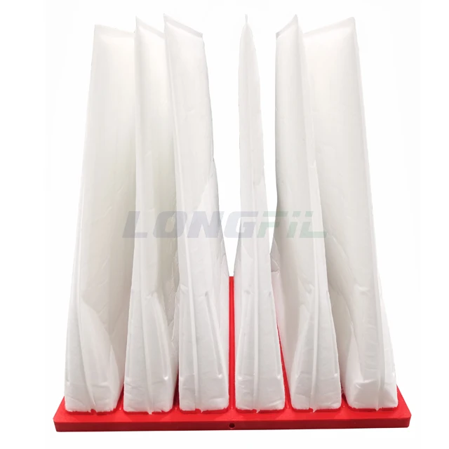 Medium Air Filter PU Frame Solid  Structure Self Supporting Hydrophobic Rigid Pocket Filter For Industry