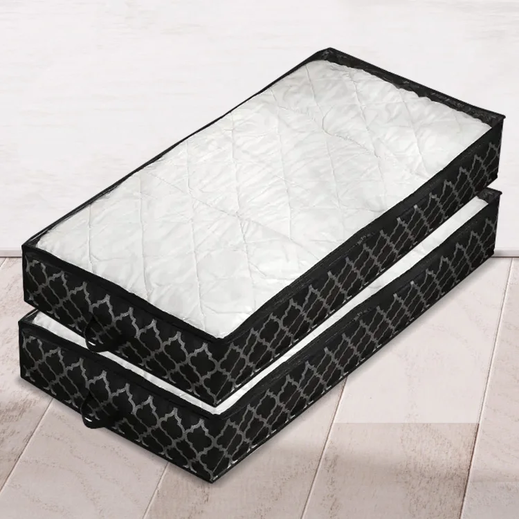 Wardobe Foldable PVC Clear Window dust cover quilt clothes underground Organizer Containers Storage Box With Lid