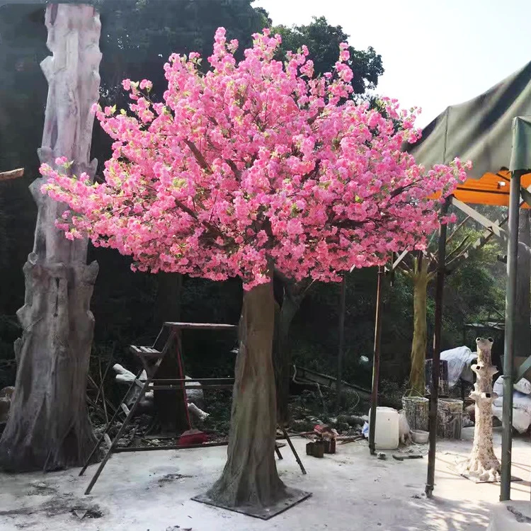 Custom Large White Fake Artificial Big Tree Cherry Blossom Tree Artificial Curve Cherry Blossom Tree