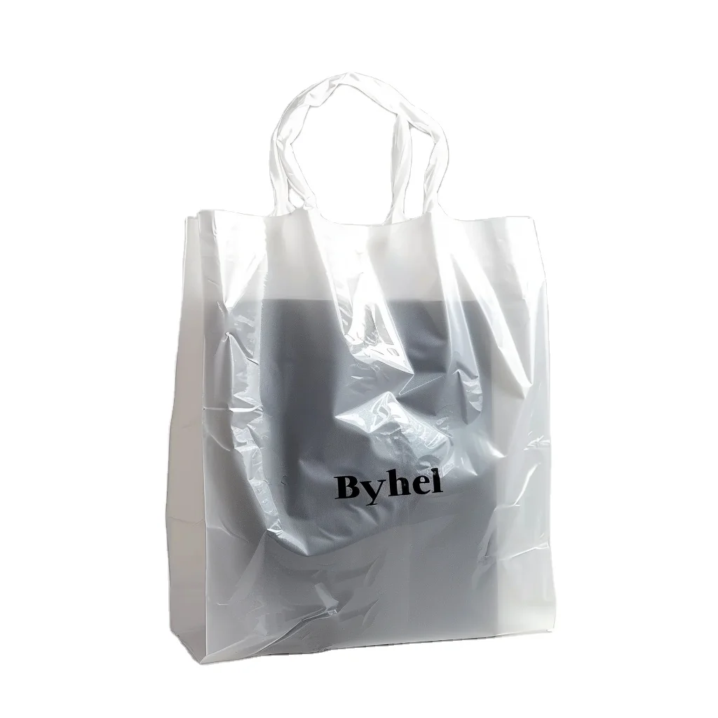 Holographic Print 1kg Pe Thin Guangzhou Laundry Shop Custom Clothing Plastic Shopping Bag Handle