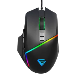 Mouse gamer OEM cheap glowing rgb 7 colors 6400dpi mice gaming mouse sem fio portatil macbook computer black mouse