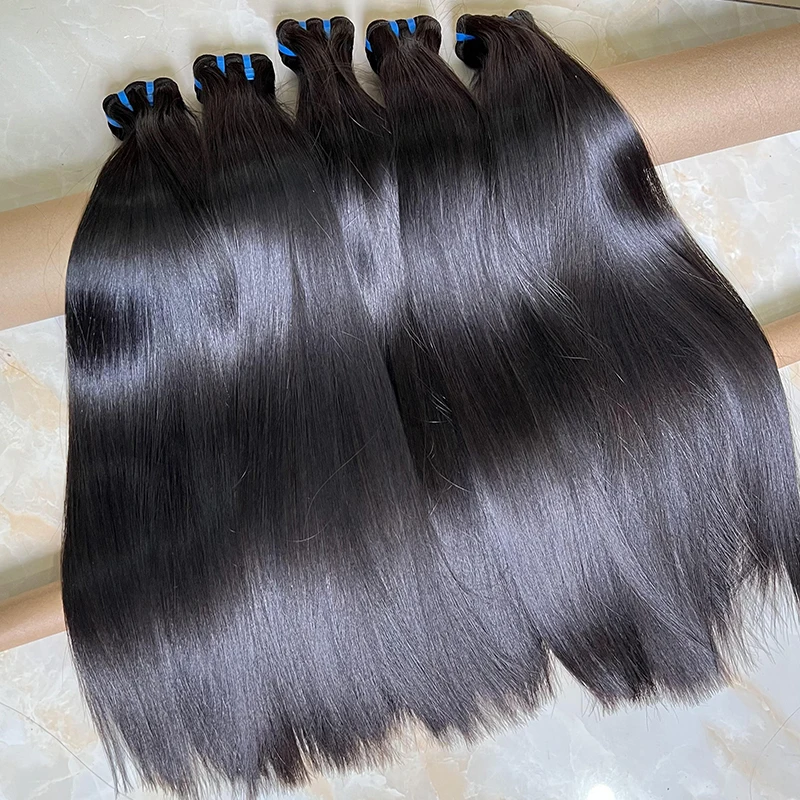 Wholesale Cheap Natural Hair Cuticle Aligned Raw Virgin Indian Double Drawn Bone Straight human hair Bundles