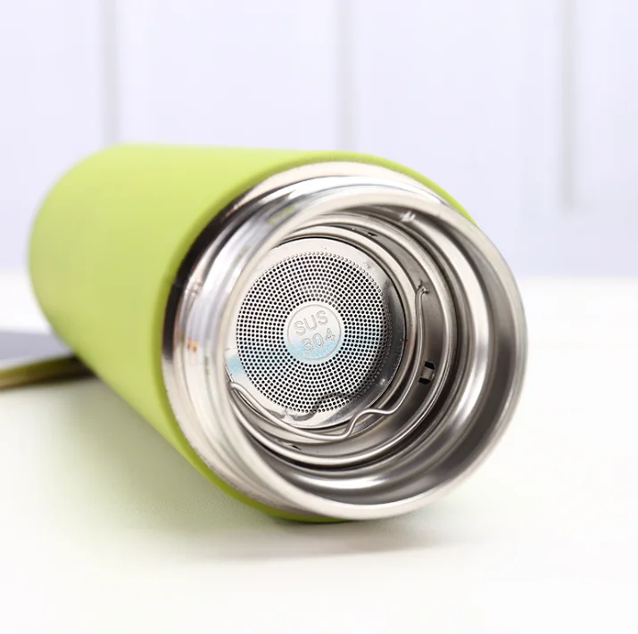 In Stock Custom 500ml Double Wall Stainless Steel Water Bottle Vacuum Thermos With Tea Infuser For Business