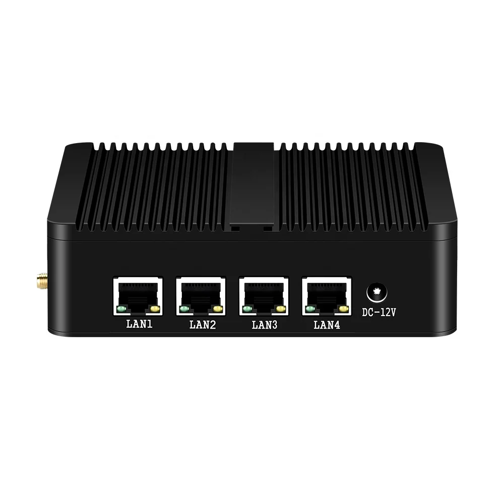 PFsense Gateway Firewall Router Mini PC Fanless Industrial Computer In-tel N2830 4 Nic Ethernet Lan Ports Linux Network Server