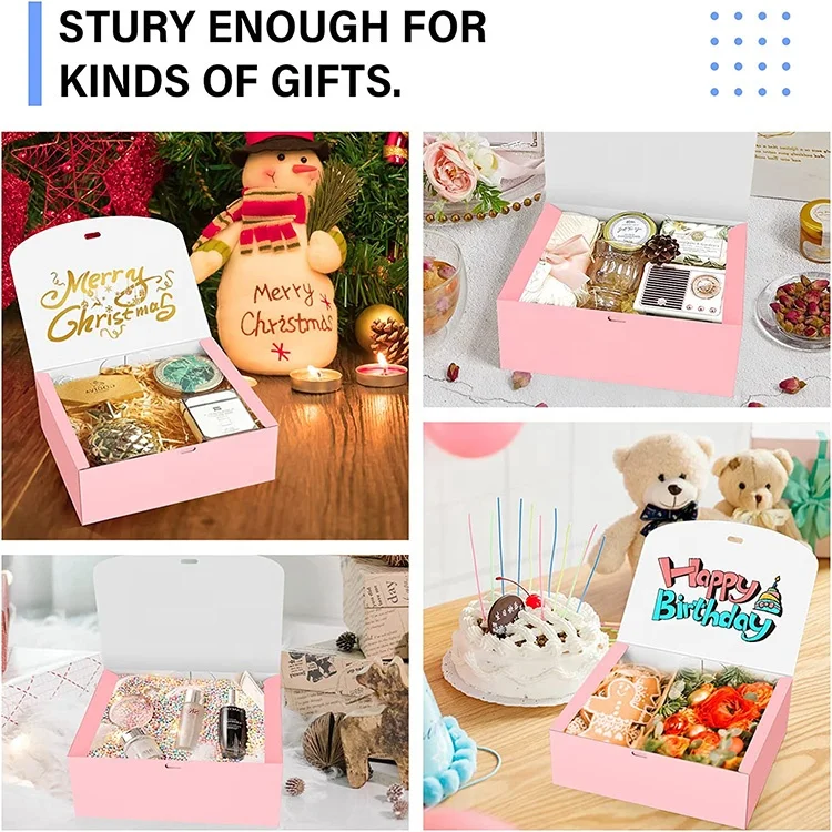 Eco friendly 15 pcs Girls Ladies Women Scented Candle Pink Gift Boxes with Lids Ribbon Folding Kraft Paper Boxes