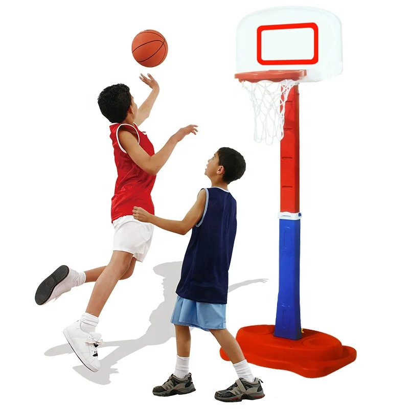 Custom add logo plastic toy basketball stand sport jump toy basketball set hot sale outdoor adjustable basketball stand for kids