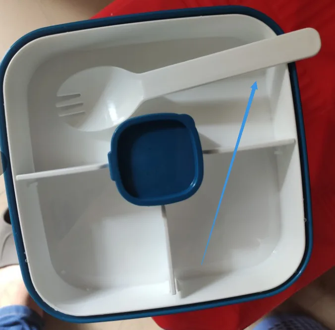 Syh668 Portable Insulated Dual Tier Large Bento Lunch Box Salad Bowl with Spork Plastic Food Storage Container Salads Lunches