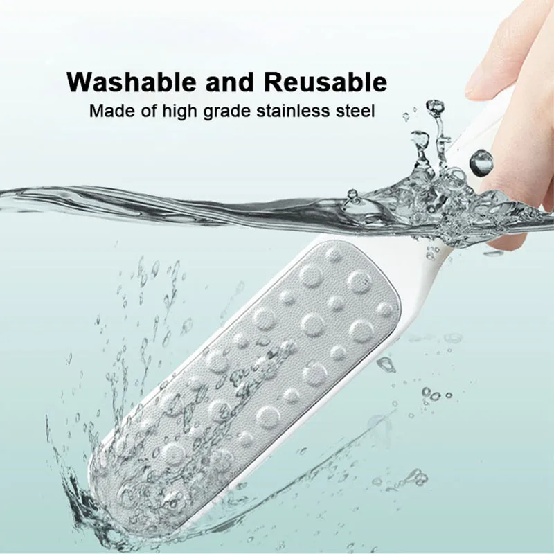 Professional Double side Stainless Steel pedicure Foot file Rasp Callus Dead Skin Remover for Wet and Dry Feet