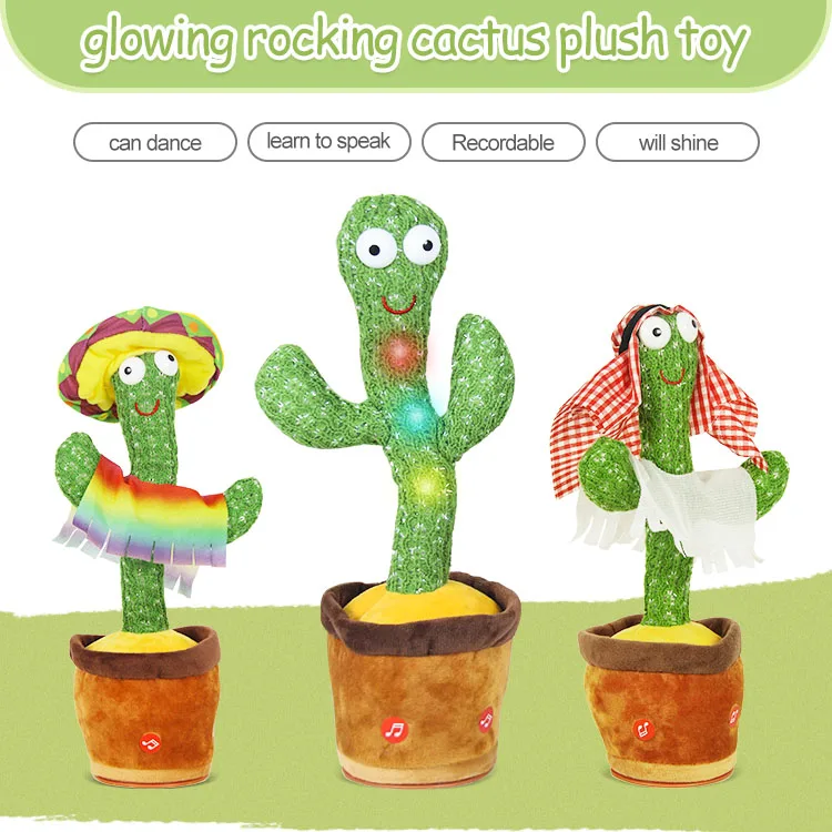 Wholesale Artificial New Dancing Stuffed Kid Toys Cactus Repeats What You Say