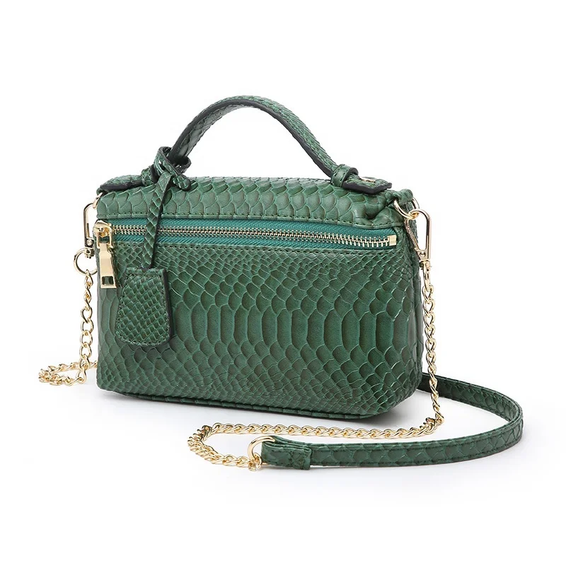 Fashion Designer Handbag Embossed lady chain Strap snake print leather clutch crocodile bag women