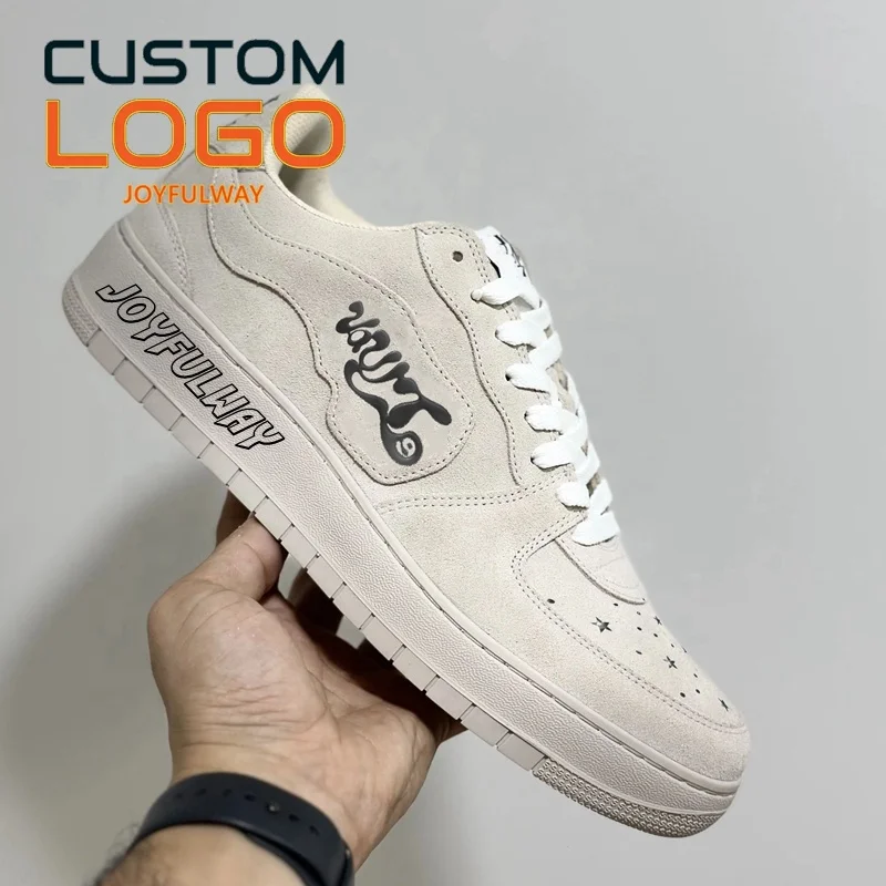 Fashion Custom Branded Light Weight white leather Flat custom Sneakers For Men casual dirty shoes unisex  2024