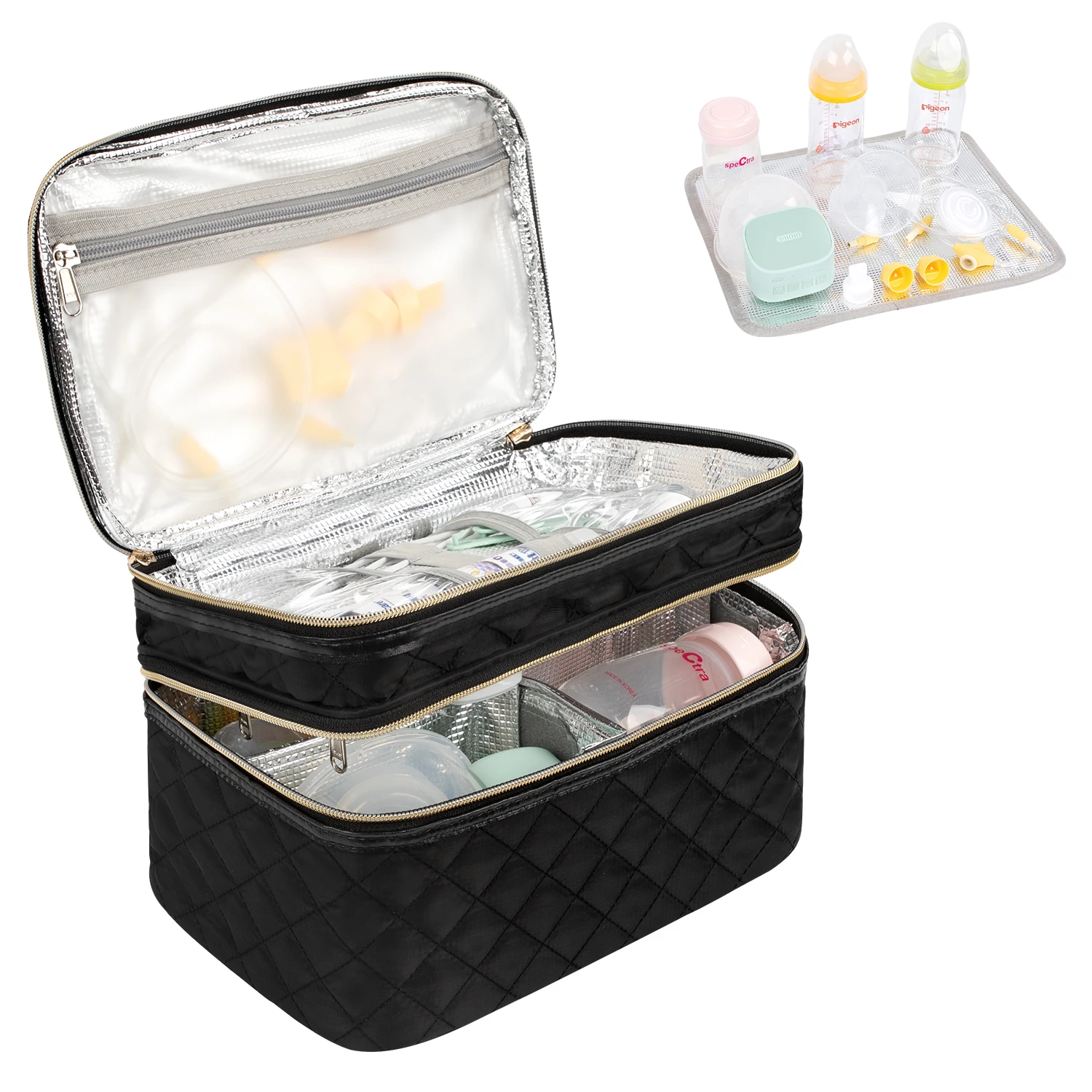 Relavel Wearable Breast Pump Bag Compatible Carrying Case Care Bag Diaper Bag for Working Moms