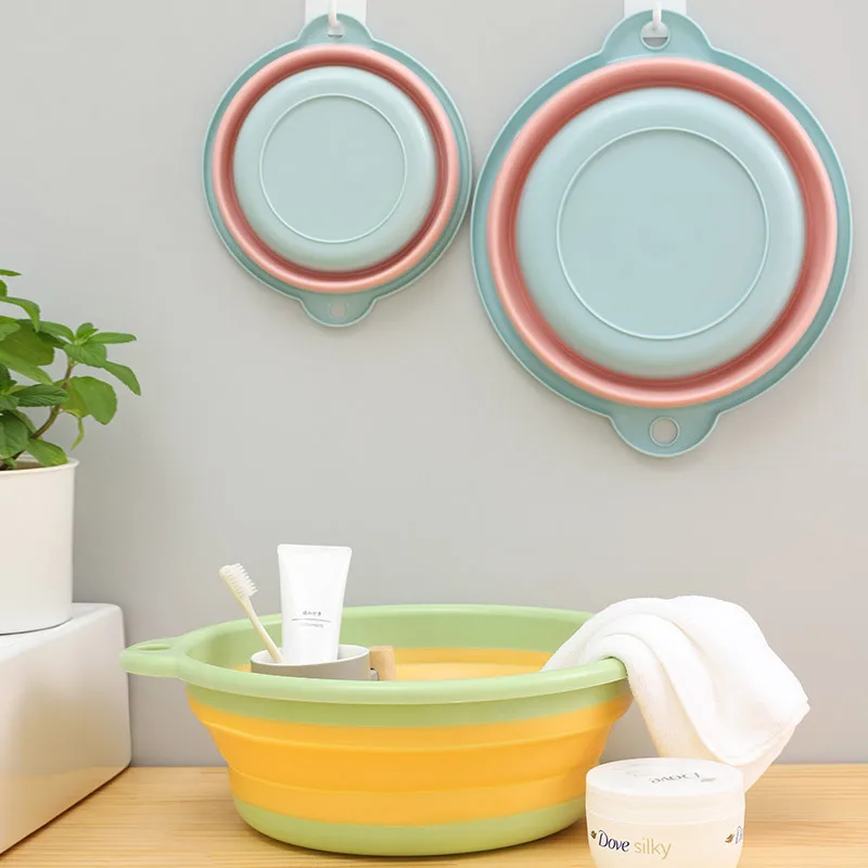 Travel Fishing Save Space Small Basins Portable Collapsible Foldable Washbasin Silicone Folding Wash Basin